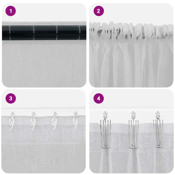 Helehall voile kardinakomplekt, 2 tk, 260 x 140 cm, polüester - 7