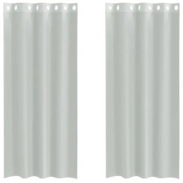 Poolläbipaistvad voile kardinad rõngastihenditega, helehall, 2 tk, 140 x 245 cm – 2