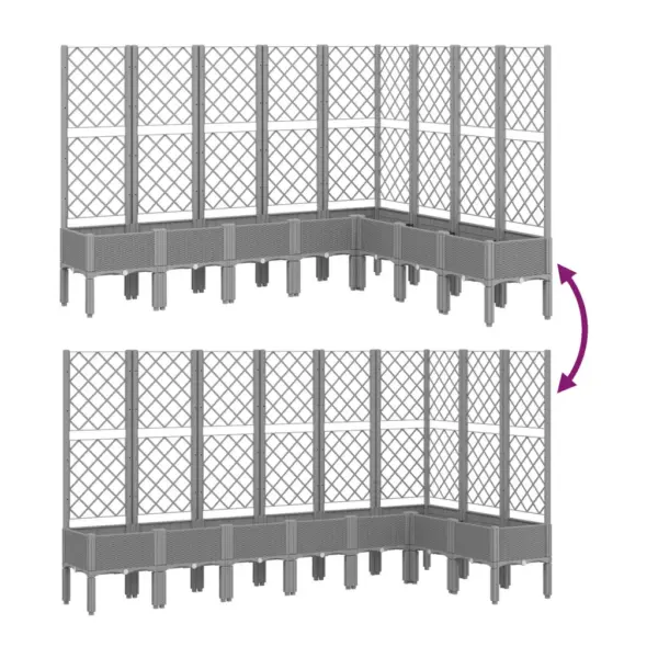 Helehall võrega kõrgendatud taimekast rotangimustriga, PP, 200 x 160 x 142 cm – 6