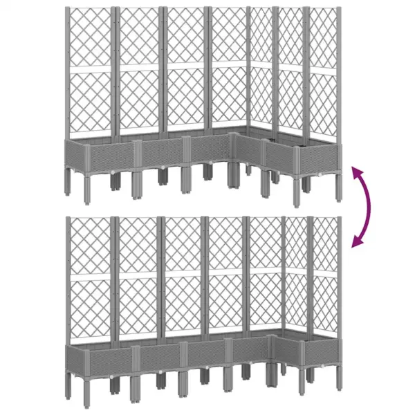 Helehall võrega taimekast rotangimustriga, PP, 160 x 120 x 142 cm – 6
