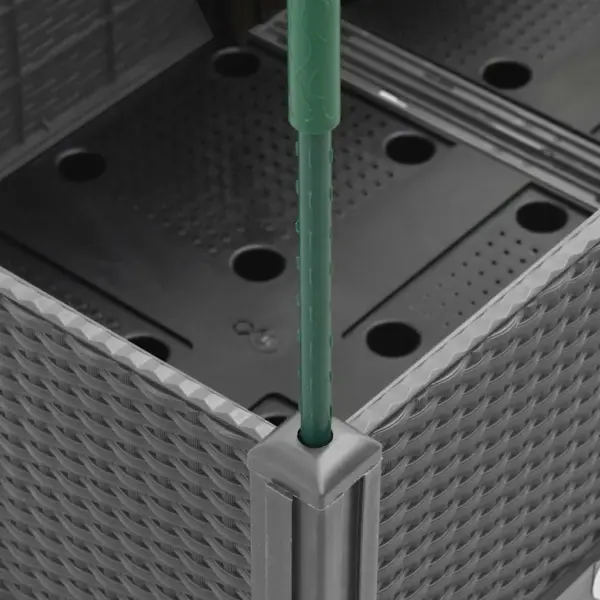 Võrega kõrgendatud taimekast, helehall rotangiviimistlus, PP, 200 x 160 x 142,5 cm – 7