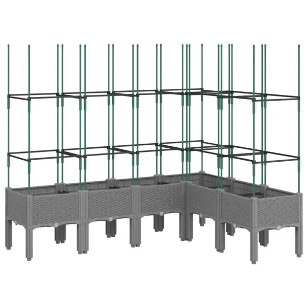 Helehall võrega taimekast ronitaimedele, PP, 160 x 120 x 142,5 cm – 2