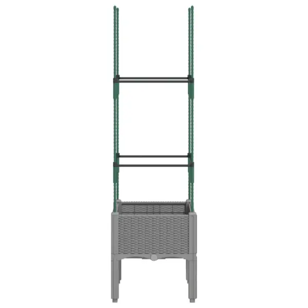 Võrega taimekast ronitaimedele, helehall PP, 40 x 40 x 142,5 cm – 3