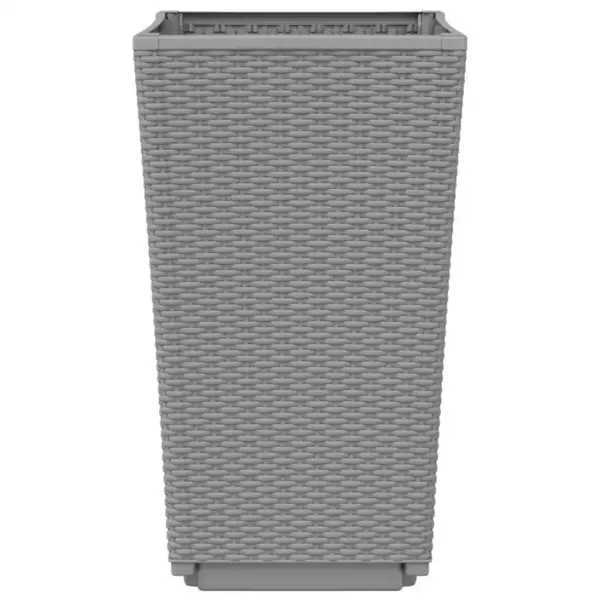 Helehallid aia taimekastid rotangiviimistlusega, 2 tk, PP, 32,5 x 32,5 x 57 cm – 6