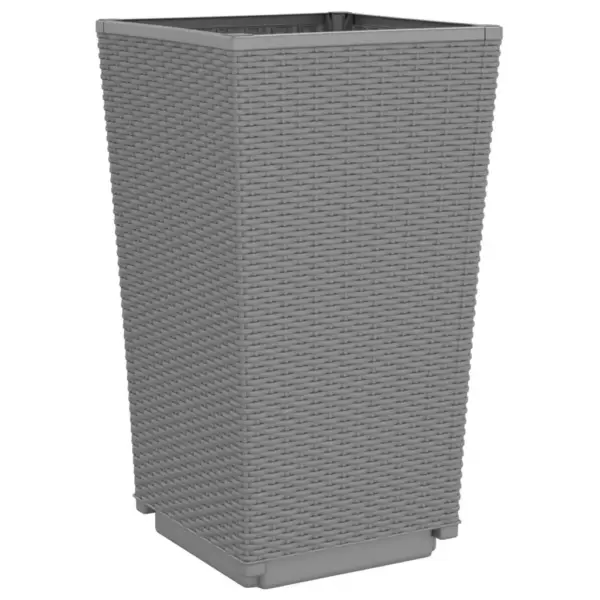 Helehallid aia taimekastid rotangiviimistlusega, 2 tk, PP, 32,5 x 32,5 x 57 cm – 7