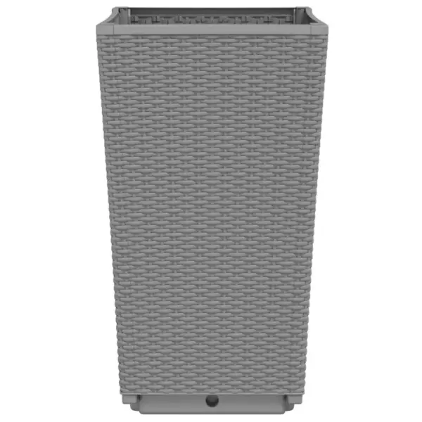 Aia taimekastid rotangimustriga, 4 tk, helehall PP, 32,5 x 32,5 x 57 cm – 5