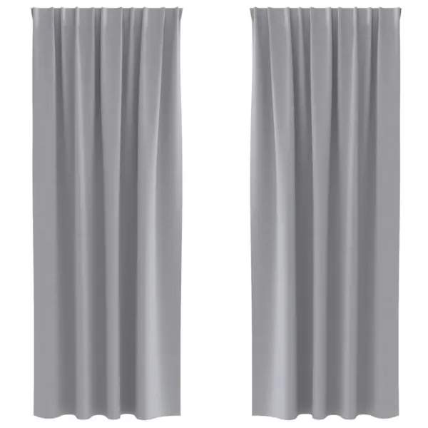 Pimendavad kardinad rõngastega, helehall, 2 tk, 260 x 140 cm, polüester – 2