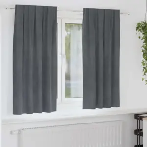 Pimendavad sametkardinad, helehall, 140 x 175 cm, 2 tk