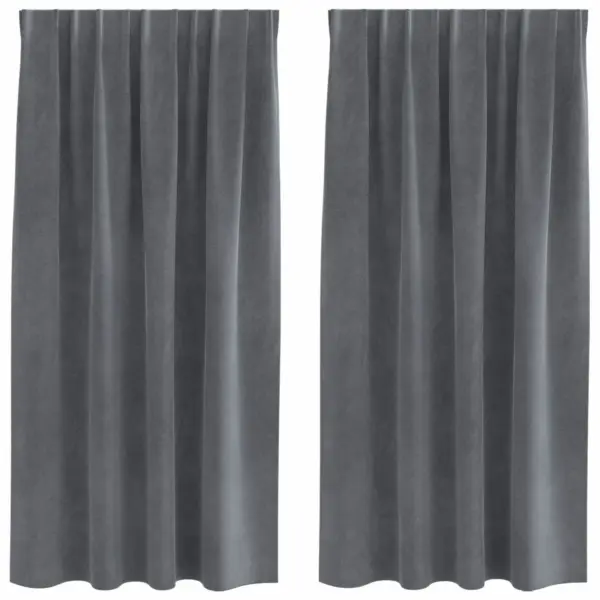 Pimendavad sametkardinad, helehall, 140 x 175 cm, 2 tk – 2