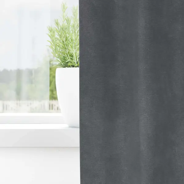 Pimendavad sametkardinad rõngastega, helehall, 2 tk, 140 x 245 cm – 3
