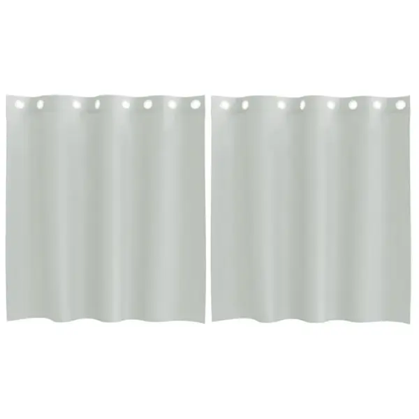 Poolläbipaistvad rõngastega voile-kardinad, 2 tk, helehall, 140 x 140 cm – 2