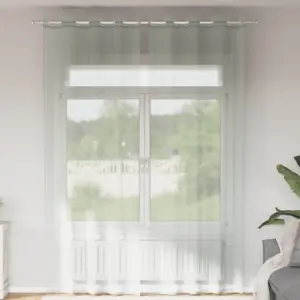 Poolläbipaistvad rõngastihendiga voalekardinad, helehall, 2 tk, 140 x 260 cm