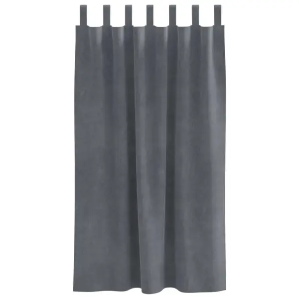 Pimendavad sametkardinad riideaasadega, helehall, 2 tk, 140 x 175 cm – 4