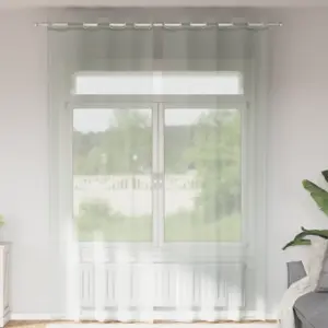 Helehallid voile-kardinad rõngastihenditega, 2 tk, 140 x 300 cm