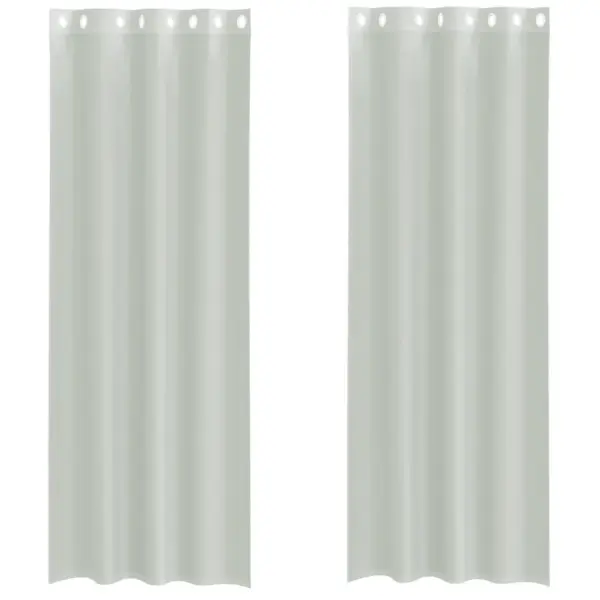 Helehallid voile-kardinad rõngastihenditega, 2 tk, 140 x 300 cm – 2