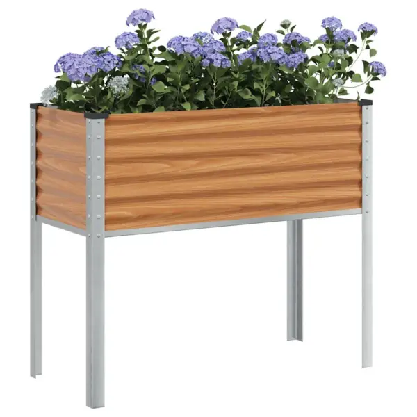 Helepruun tsingitud terasest aia istutuskast, 100,5 x 40,5 x 90 cm – 3