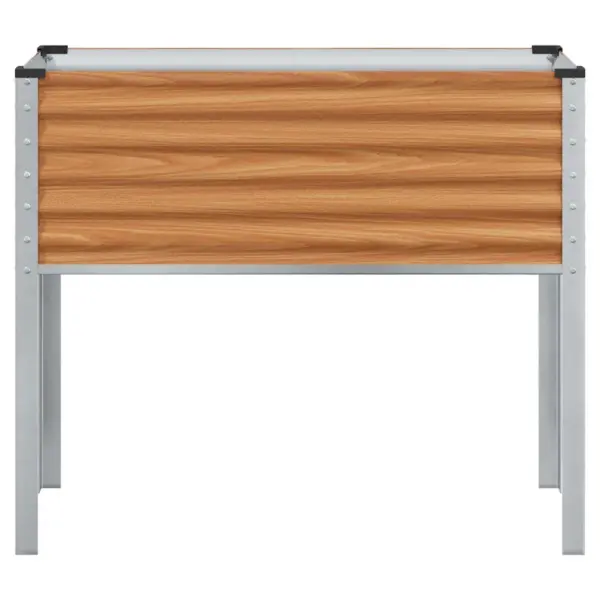 Helepruun tsingitud terasest aia istutuskast, 100,5 x 40,5 x 90 cm – 5