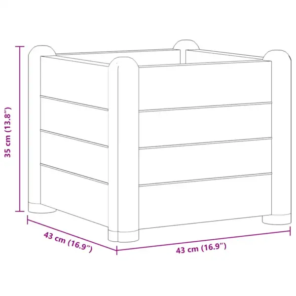 PP-plastist aia taimelava, helepruun, 30 l, 43 x 43 x 35 cm – 5