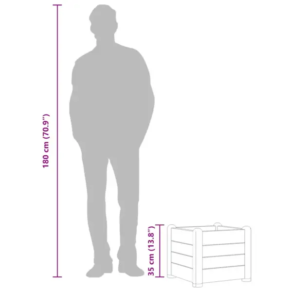 PP-plastist aia taimelava, helepruun, 30 l, 43 x 43 x 35 cm – 6