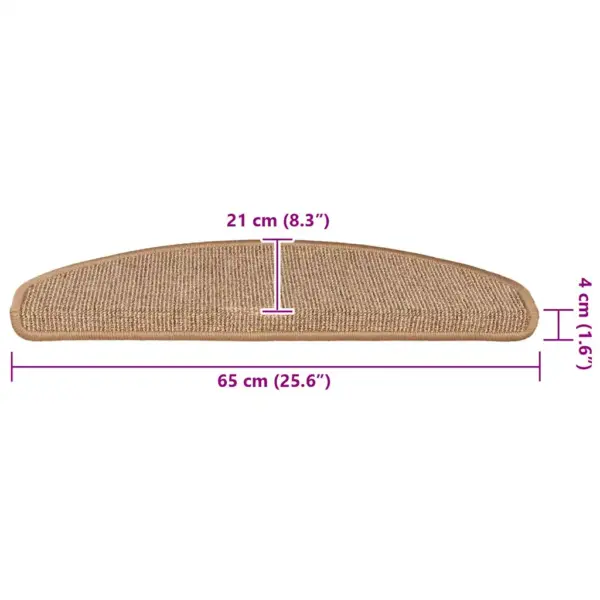 Helepruunid poolringikujulised trepimatid, 15 tk, 65 x 21 x 4 cm – 7