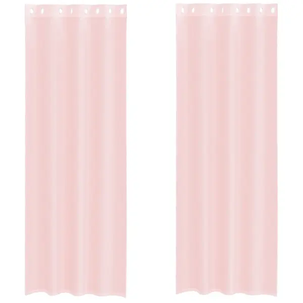 Poolläbipaistvad rõngastihendiga kardinad, heleroosa, 2 tk, 140 x 260 cm – 2