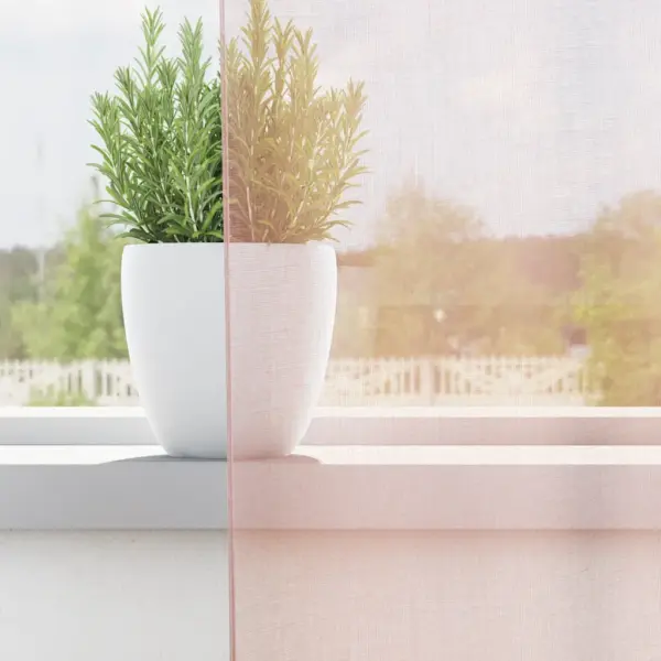 Poolläbipaistvad voile-kardinad vardataskuga, 2 tk, heleroosa, 140 x 260 cm – 3