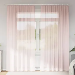 Heleroosad voile kardinad vardataskuga, 2 tk, 140 x 225 cm