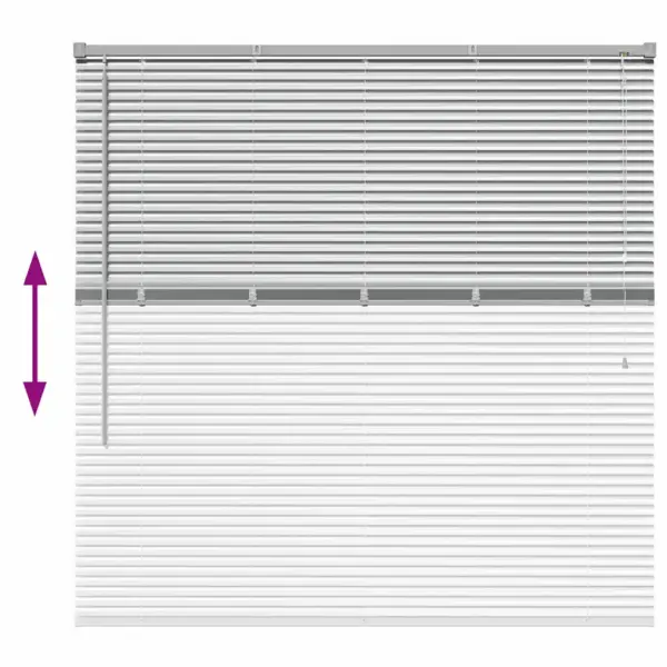 Hõbedane alumiiniumist Veneetsia ribakardin, 130 x 125 cm – 12