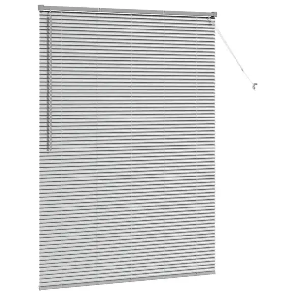 Hõbedane alumiiniumist Veneetsia ruloo valguse ja privaatsuse reguleerimiseks, 175 x 135 cm – 5