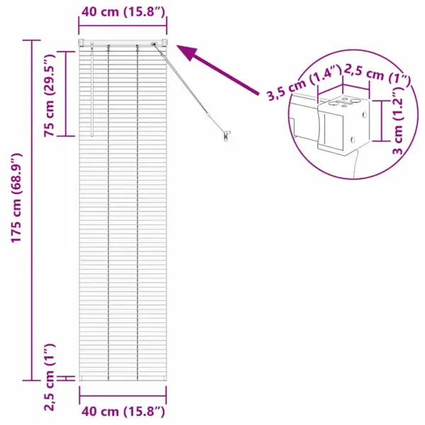 Alumiiniumist Veneetsia ruloo, hõbedane, 175 x 40 cm – 13