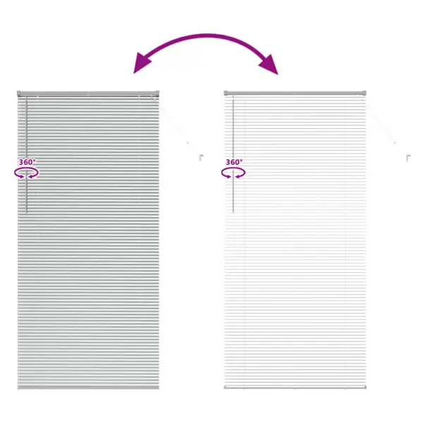 Veneetsia ruloo valguse ja privaatsuse reguleerimiseks, hõbedane alumiinium, 220 x 105 cm – 11