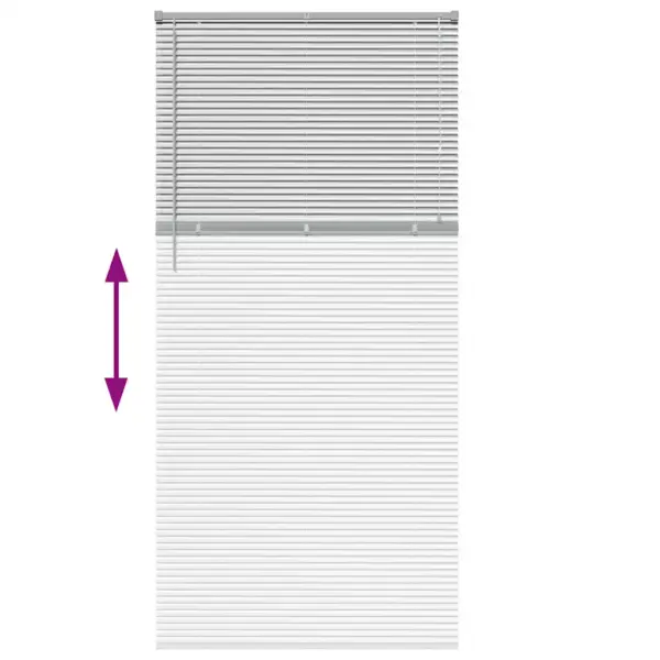 Veneetsia ruloo valguse ja privaatsuse reguleerimiseks, hõbedane alumiinium, 220 x 105 cm – 12