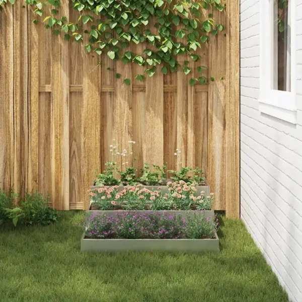 Hõbedane aia istutuskast tsingitud terasest, 90 x 90 x 35 cm – 4