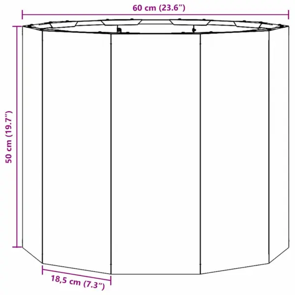 Hõbedane roostevabast terasest taimekast, 60 x 60 x 50 cm – 10