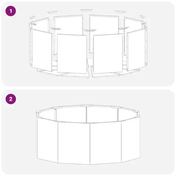 Hõbedane roostevabast terasest taimekast, 90 x 90 x 35 cm – 8