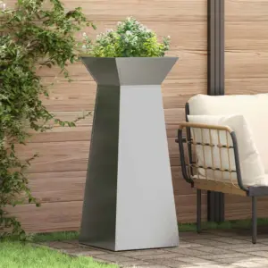 Sambakujuline hõbedane aiapott välitingimustesse, 40 x 40 x 101 cm