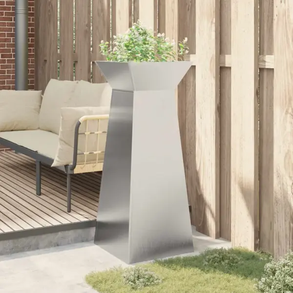 Sambakujuline hõbedane aiapott välitingimustesse, 40 x 40 x 101 cm – 4