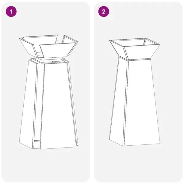 Sambakujuline hõbedane aiapott välitingimustesse, 40 x 40 x 101 cm – 10