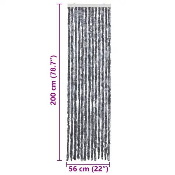 Hõbedane šenillist putukakardin uksele, 56 x 200 cm, reguleeritav – 7