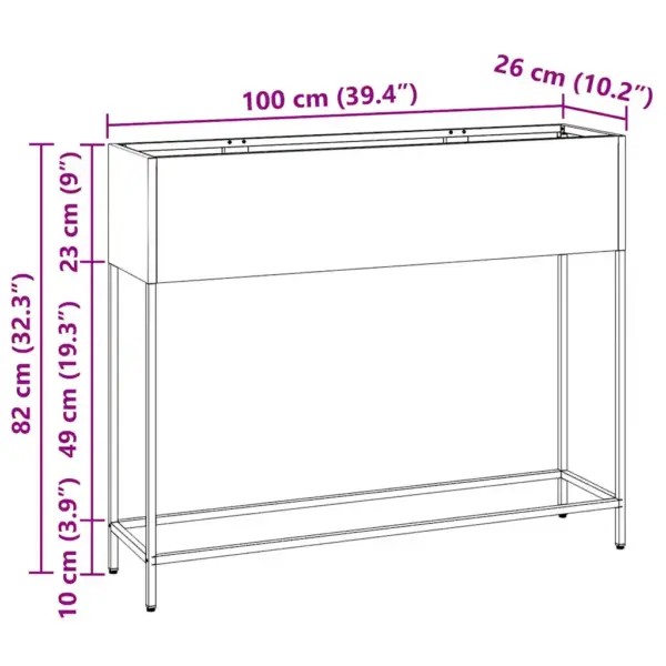 Tõstetud istutuskast metallist, hõbedane, 100 x 26 x 82 cm - 12