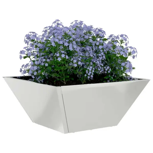 Trapetsikujuline aiataimepott, hõbedane tsingitud teras, 35 x 35 x 15 cm – 3