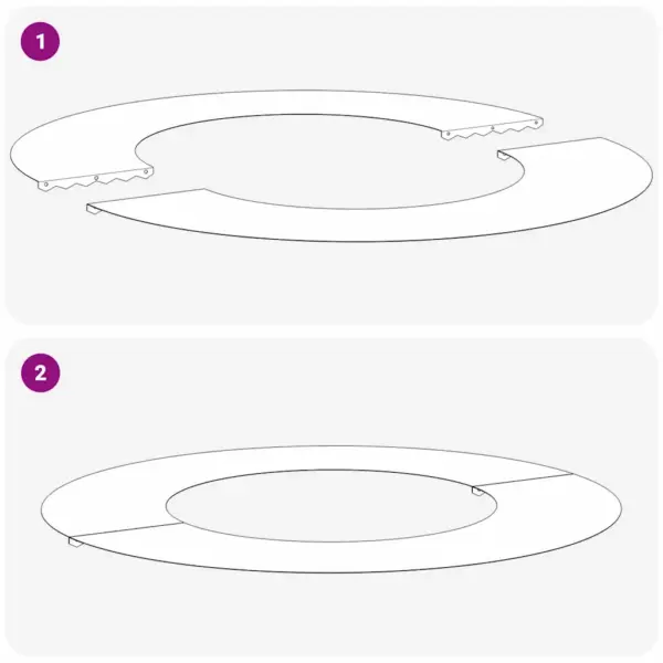 Lame dekoratiivne puuring puu aluse kaitseks, hõbedane tsingitud teras, Ø40/70 cm, 70 x 70 cm – 7