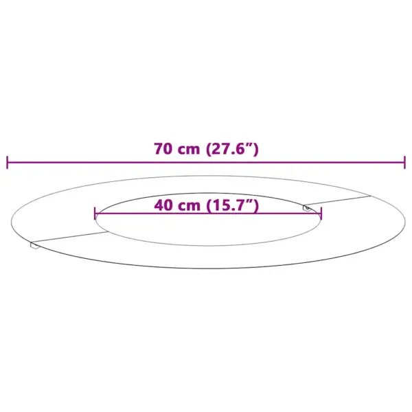 Lame dekoratiivne puuring puu aluse kaitseks, hõbedane tsingitud teras, Ø40/70 cm, 70 x 70 cm – 9