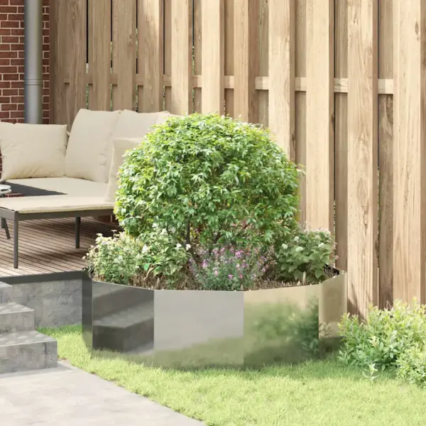 Hõbedane taimekast tsingitud terasest, 120 x 120 x 35 cm – 4