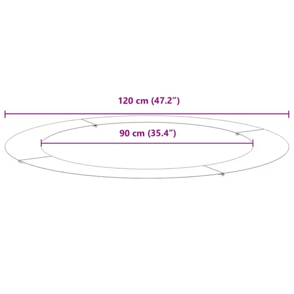 Tasapinnaline tsingitud terasest puurõngas, hõbedane, Ø90/120 cm, 120 x 120 cm – 9