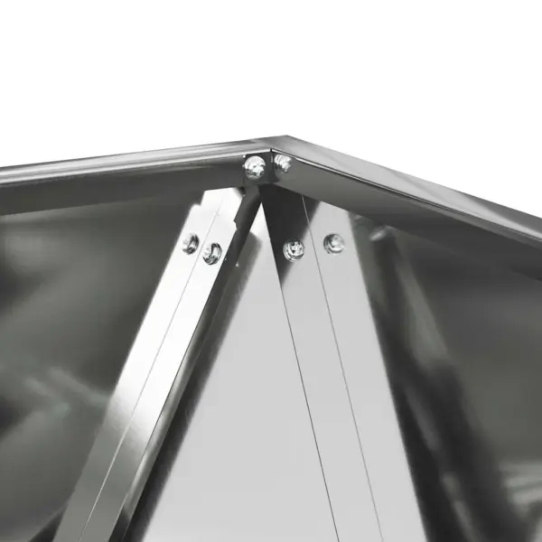 Hõbedane tsingitud terasest taimekast, 50 x 50 x 50 cm – 7