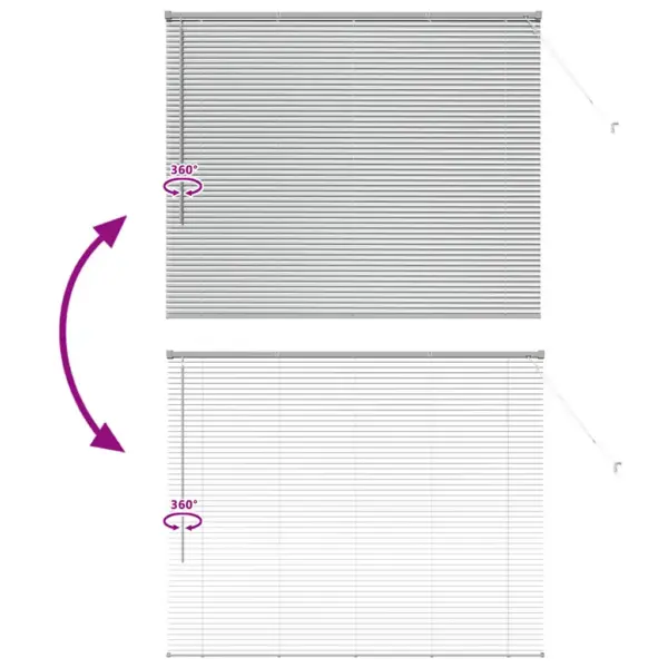 Hõbedane Veneetsia ruloo alumiiniumist, 130 x 160 cm – 11