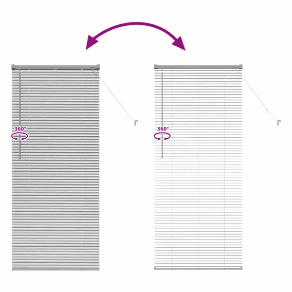 Hõbedane Veneetsia ruloo alumiiniumist, 175 x 75 cm – 11