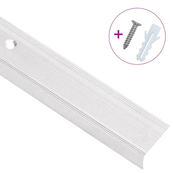 Libisemiskindlad L-kujulised trepikaitsmed, alumiinium, hõbedane, 90 cm, 15 tk – 3