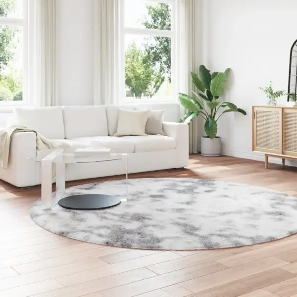 Ümmargune kõrge narmaga shaggy vaip NAVARRA, hõbehall, 240 x 240 cm – 3
